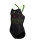 G Swimsuit V Back Graphic black-softgreen