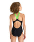 G Swimsuit V Back Graphic black-softgreen