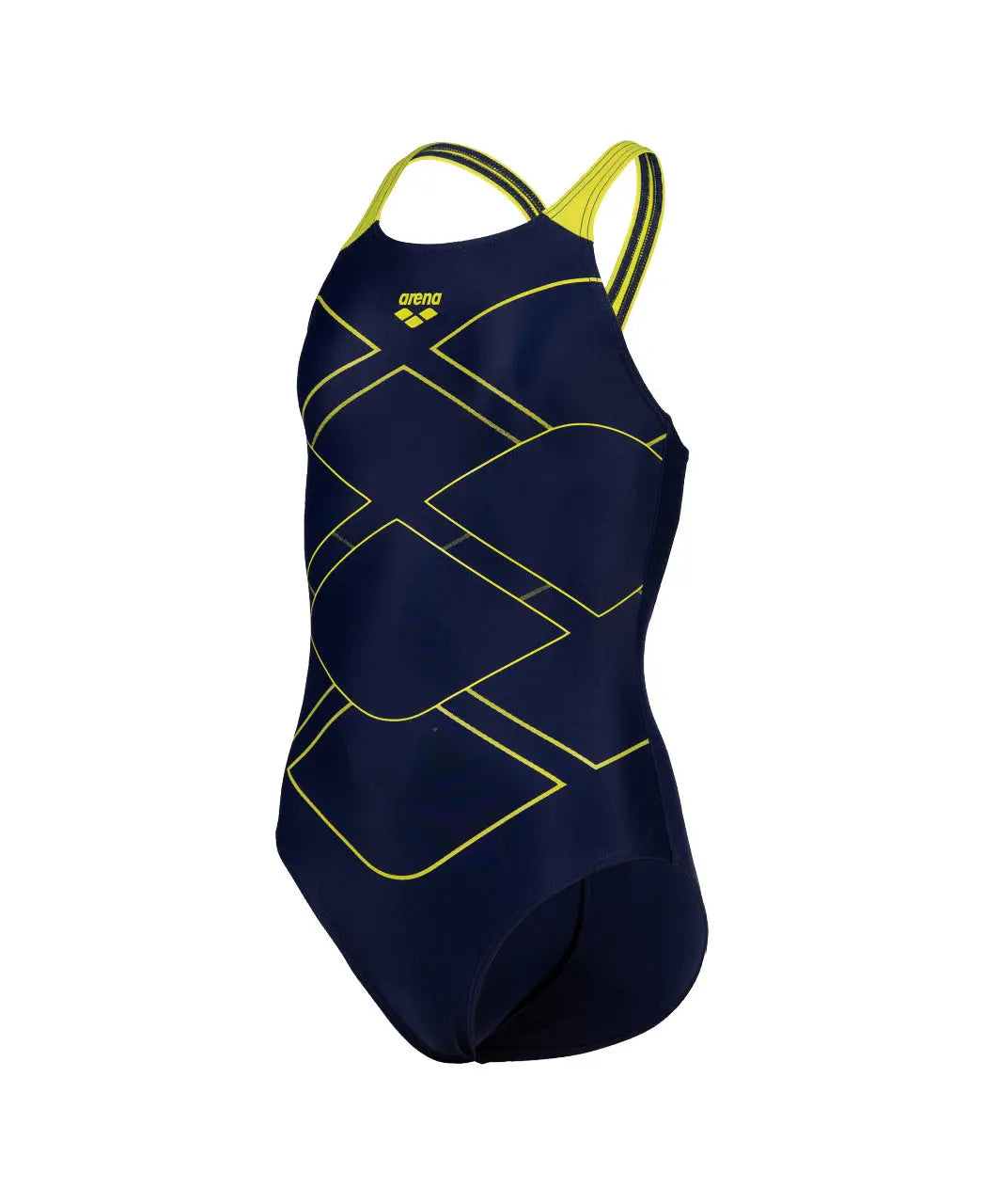 G Mark Swimsuit V Back navy-softgreen Arena