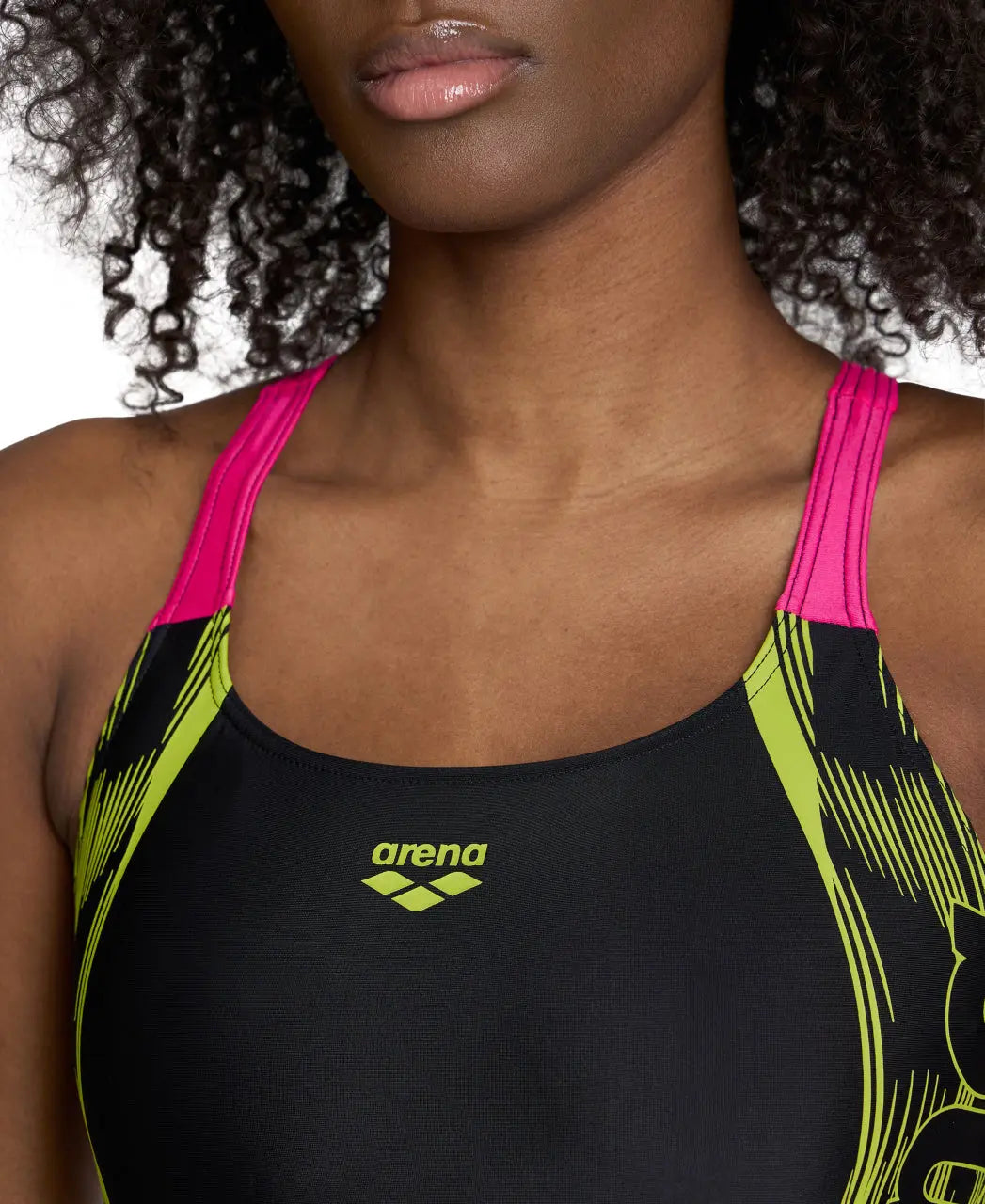 W Swim Pro Back Graphic black-freak rose Arena