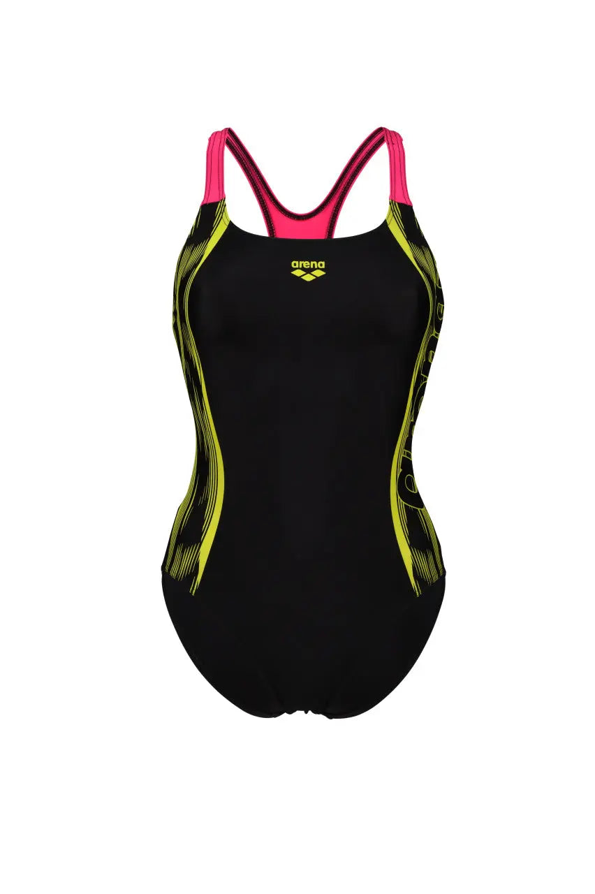 W Swim Pro Back Graphic black-freak rose Arena