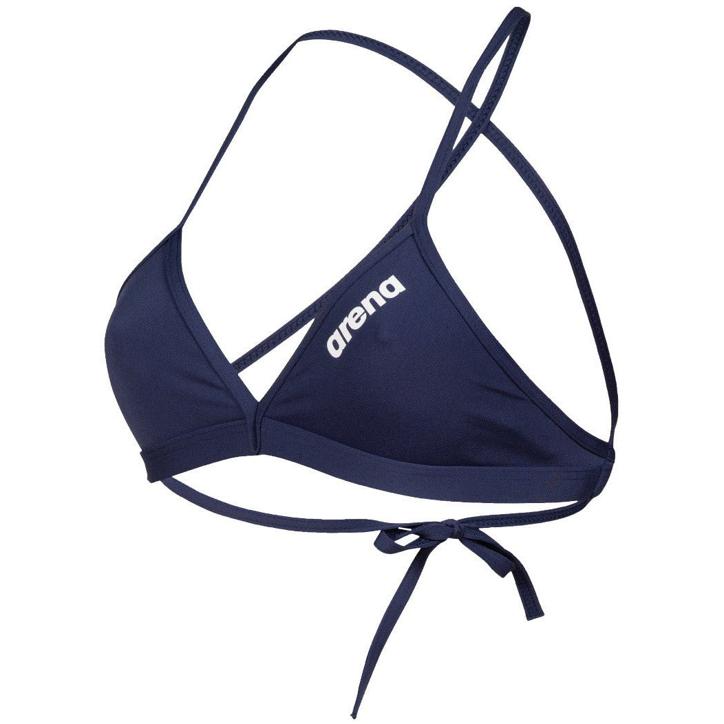 W Team Swim Top Tie Back Solid navy-white